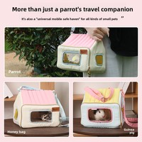Sac de transport extérieur pour perroquets et calopsites avec fermeture éclair, cage portable et chaude pour l'automne/hiver, séparation sec-humide