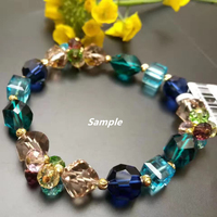 4mm 6mm 8mm Clair Rose Noir Jaune Violet Rouge Bleu Orange Cubique Facettes Perles de Verre DIY Collier Bracelet Perles de Couleur Mixte