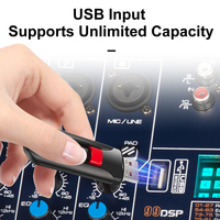 Amplificateur de Puissance Audio Professionnel 8 Canaux, 2 Microphones sans Fil Portables, Éclairage Vidéo, Table de Mixage Audio Amplifiée Professionnelle