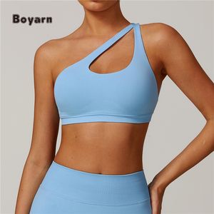 Boyarn Lady séchage rapide entraînement beau dos Gym Fitness femmes Impact asymétrique sport soutien-gorge une épaule dos nu Yoga soutien-gorge - Product Image 2