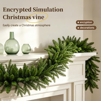 Guirlande de Noël traditionnelle personnalisée BINCHI BC-H018 en PE/PVC, feuilles de cerisier, branches de pin - Décoration murale ignifuge