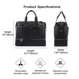 High Quality Travel Fashion Leather Overnight Duffle <strong>Bag</strong> with Gym <strong>Bag</strong> Shoe <strong>Compartment</strong> - Product Image 5