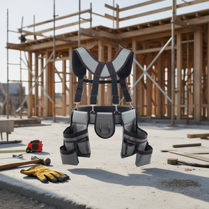 Cinturón de herramientas ajustable de alta resistencia con 22 bolsillos, tirantes, hebilla de acero, organizador de delantal de trabajo para hombre - Product Image 2