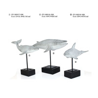 Großhandel Hand Bemalt Harz Ozean Serie Cetacean Figur Spermien Whale Skulptur für Nautischen Dekor