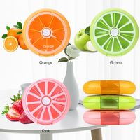 Boîte à pilules rotative hebdomadaire 7 jours, style fruit, avec 7 compartiments, en plastique