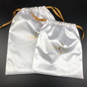 Logo personalizzato e dimensioni satinato coulisse sacchetti altri imballaggi tessili per gioielli parrucche extension per capelli - Product Image 3