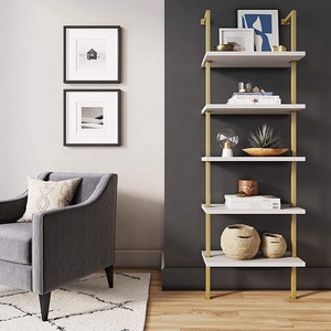 Muebles de decoración para el hogar, repisa de escalera de <span class=keywords><strong>madera</strong></span> <span class=keywords><strong>y</strong></span> <span class=keywords><strong>Metal</strong></span>, color <span class=keywords><strong>blanco</strong></span>, 5 estantes - Product Image 2