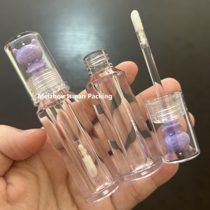 2025 temizle düzensiz 3ml dudak parlatıcısı tüp aplikatör ile popüler karikatür kapak dudak tonu şişe ambalajlama kozmetik tüpler - Product Image 1