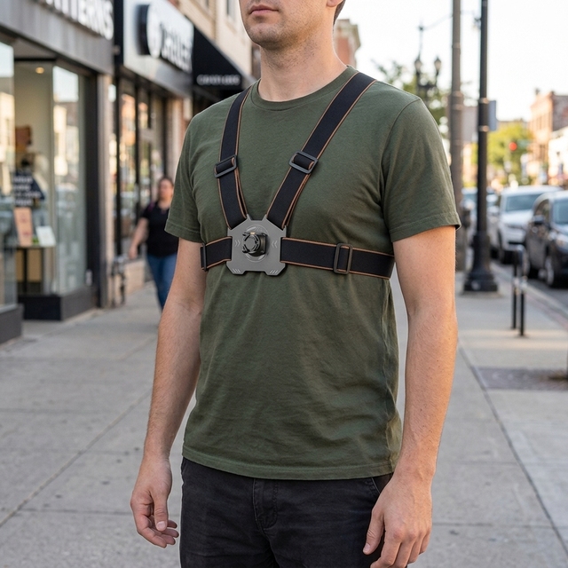 Lightweight Magnetic Quick Disconnect 360 Degree Rotation Nylon Chest Strap Holder Anti Slip Stable Camera Chest Mount CE/FCC