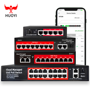 Commutateur <span class=keywords><strong>POE</strong></span> 4/6/8/16 ports géré par le cloud L2 48V actif IEEE 802.3 AF/AT pour caméra IP industrielle CCTV RJ45 Console Port VLAN - Product Image 1