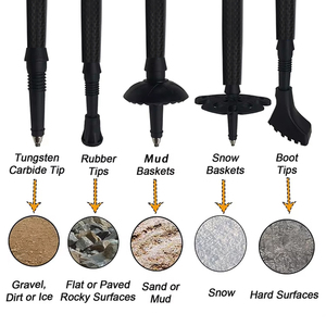 Lightweight <strong>3K</strong> Carbon Fiber Collapsible Trekking Poles, Quick Lock Adjustable Hiking Sticks for Outdoor Camping Travel - Product Image 5