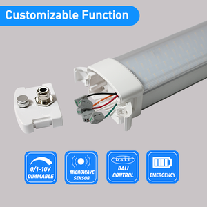 Lumière LED étanche et anti-poussière IP65 à haut lumen, tri-étanche, 2FT 4FT 5FT, en aluminium + PC, adaptée aux tunnels et aux navires - Product Image 4