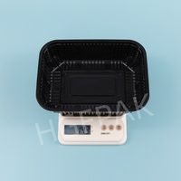 Wegwerp vierkante zwarte PET RPET blisterverpakking van gerecycled plastic voor champignons, shiitake, groenten en fruit