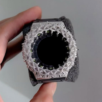 Boîtier de montre GA2100 Hip Hop G-Shock de luxe, testé au diamant, avec lunette et boîtier sertis de moissanite VVS, style bijoux glacés