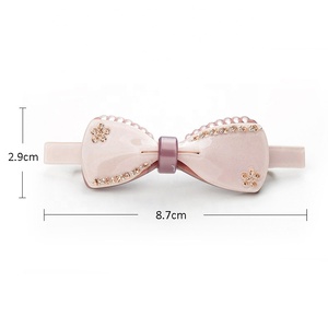 Thời Trang <span class=keywords><strong>Bow</strong></span> Hình Tóc Barrette Mới Hàn Quốc Phong Cách Cô Gái Tóc Barrette Rhinestone Bowknot Phụ Nữ Tóc Clip Barrette - Product Image 2