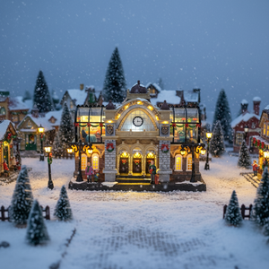 <span class=keywords><strong>Estación</strong></span> <span class=keywords><strong>de</strong></span> Tren Navideña <span class=keywords><strong>de</strong></span> Plástico con Luces LED y Música, Diseño Nuevo <span class=keywords><strong>de</strong></span> Melody, 12 Pulgadas, Decoración para Interiores, Casa Verde Navideña - Product Image 1