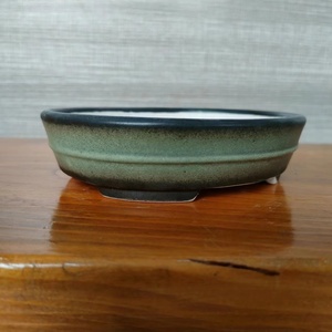 Vaso bonsai cremoso ellittico classico a bocca bassa Yixing bonsai pot - Product Image 2