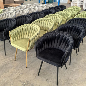 <span class=keywords><strong>Fauteuil</strong></span> moderne en <span class=keywords><strong>tissu</strong></span> velours rembourré pour salle à manger, style café, bleu, commerce extérieur - Product Image 4