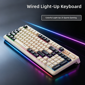 Clavier de jeu filaire rétroéclairé RVB pleine taille 104 touches USB Plug and Play Clavier à membrane pour ordinateur de bureau - Product Image 5