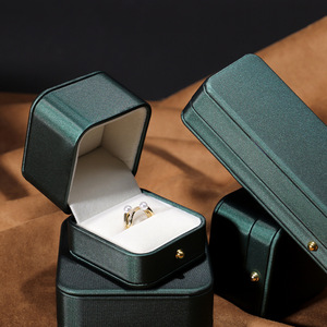 Custom Logo Luxury White PU Leather Jewelry <strong>Box</strong> with Metal Lock Decoration Corner Ring Necklace Pendant <strong>Earrings</strong> <strong>Holder</strong> - Product Image 5