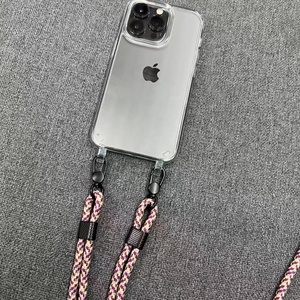 Coque de téléphone antichoc en PC rigide transparent 1,5 mm avec trou pour cordon et bandoulière pour iPhone 11 12 13 14 15 16 17 Pro Max - Product Image 6