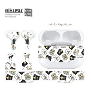 Autocollant de peau d'écouteur de dessin animé mignon décoratif de conception personnalisée en gros pour Airpods Pro 2