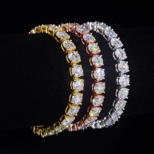 Bracelet en argent sterling 925 Moissanite avec test de diamant personnalisé vente en gros maillon de chaîne glacé Hip Hop bijoux fins hommes femmes - Product Image 1