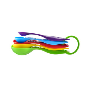 Five Piece Plastic Measuring Spoons Set Colorful Kitchen Cooking Tools With Markings Food Grade PP Material - Product Image 5