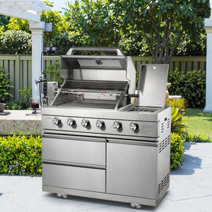 Barbecue à gaz en acier inoxydable à 6 brûleurs, barbecue au <span class=keywords><strong>propane</strong></span> d'extérieur avec allumage électronique, brûleur infrarouge pour cour, patio, cuisine - Product Image 6