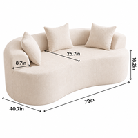Canapés modulaires incurvés écologiques modernes avec revêtement en chenille et dossier rembourré en tissu pour petit appartement, salon, villa, hôtel