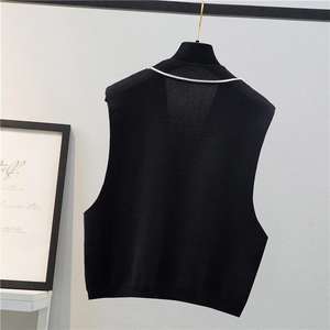 Chaleco de Punto para Mujer con Cuello en V y Perlas, Top de Moda - Product Image 6