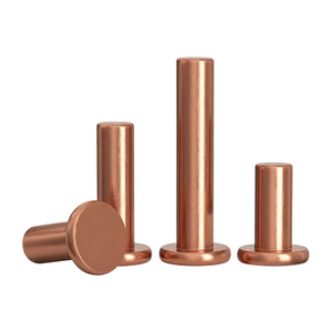Rivets à tête plate en cuivre pur M2 M2.5 M3 M4 M5 M6 M8 GB109, fixation à marteau, contact électrique en cuivre souple - Product Image 1