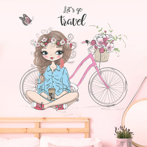 Pegatinas Infantiles <span class=keywords><strong>para</strong></span> <span class=keywords><strong>Pared</strong></span> <span class=keywords><strong>de</strong></span> Dormitorio, Diseño <span class=keywords><strong>de</strong></span> Bicicleta y Niña <span class=keywords><strong>de</strong></span> Dibujos Animados, Pegatinas <span class=keywords><strong>de</strong></span> Flores <span class=keywords><strong>para</strong></span> <span class=keywords><strong>Pared</strong></span>, Decoraciones <span class=keywords><strong>de</strong></span> Princesa, Calcomanías <span class=keywords><strong>de</strong></span> <span class=keywords><strong>Pared</strong></span> - Product Image 3