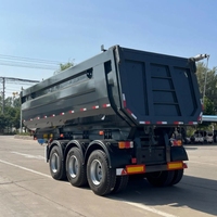 Camion semi-remorque à benne basculante hydraulique à 3 essieux, charge utile de 60 tonnes, 12 pneus, fabriqué en Chine