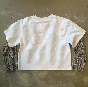 Manufacturer <strong>Custom</strong> Logo Dtg Print Crew Neck Pullover 330 Gsm Cropped Tee Double <strong>Layer</strong> Streetwear Long Sleeve T Shirt - Product Image 2