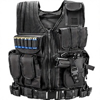 Gilet tactique MOLLE réglable et léger avec plusieurs poches pour l'entraînement en plein air, la chasse et le sac à dos tactique