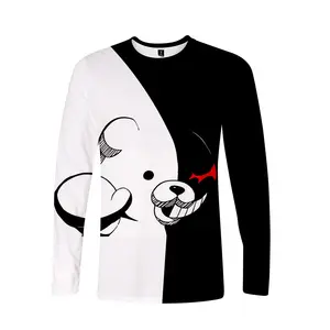 Fitspi Black White Bear 3d Printed Long Sleeve T Shirt Wholesale Sublimation Shirt Supplier From China