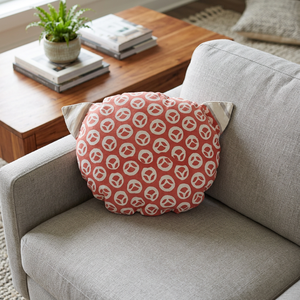 Cojín de Algodón Orgánico Hecho a Mano, Totalmente Relleno, Ecológico, con Tela Estampada a Mano, Diseño Confortable y Moderno para Dormir o Acampar - Product Image 3
