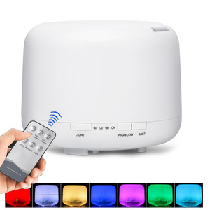 Cost-effective 500ml Portable Ultrasonic Wood-colored Essential <b>Oil</b> <b>Diffuser</b> Humidistat 7 LED Aromatherapy Humidifier Household - Product Image 2