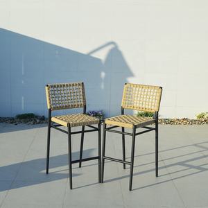 Moderno al aire libre Bistro <span class=keywords><strong>restaurante</strong></span> <span class=keywords><strong>terraza</strong></span> cuerda de aluminio reposabrazos sin barra alta muebles al aire libre Muebles de Jardín conjuntos de muebles - Product Image 6