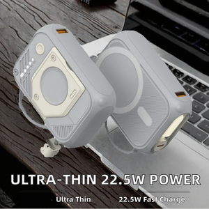 AC Plug Ultra-Thin High Capacity 22.5W Magnetic Light Display Li-<b>Polymer</b> Battery Mobile Power Bank Super Fast Charging Type-C - Product Image 2