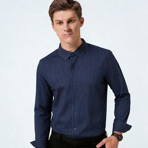 <span class=keywords><strong>Camicia</strong></span> da <span class=keywords><strong>uomo</strong></span> in maglia Casual da lavoro a manica lunga in cotone con collo alto imbottito in pile tinta unita stile formale autunnale - Product Image 2