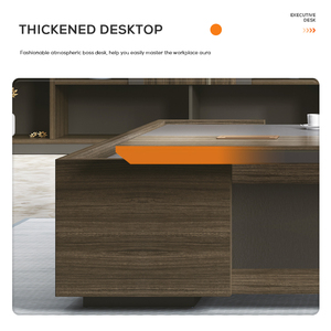 Escritorio Boss, muebles de oficina, mesa de ordenador de lujo para oficina, escritorio ejecutivo completo, escritorio moderno de madera - Product Image 3
