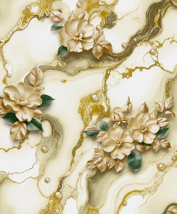Papel Tapiz 3D con Flores y Mármol, con Reverso de Papel, 53 cm de Ancho, Guangzhou <span class=keywords><strong>Ihouse</strong></span> 2026 - Product Image 3