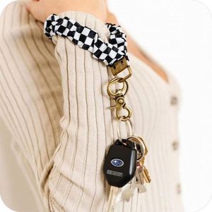 New Arrival Eco-Friendly Customized Panda & Fruit Design Woven Polyester Self-Defense <b>Wristlet</b> Keychain with Scrunchies - Product Image 5