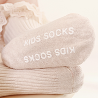 Automne hiver bébé filles princesse chaussettes coton dentelle à volants couleur unie respirant froufrous chaussettes Grippy