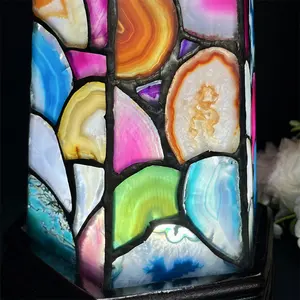 Wholesale Healing Crystals Polished Agate Slice Crystal Lamps Night Light For Decoration