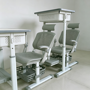 Muebles Escolares, Escritorio y Silla para Estudiantes, Reclinables y Ajustables, Juego de Escritorio y Silla Escolar con Reposapiés para Niños de Aula - Product Image 6