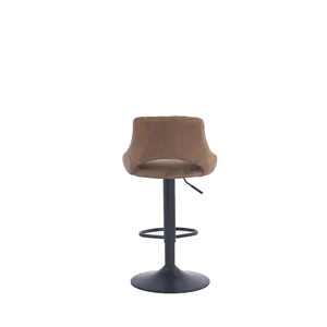 Bar Furniture Frame Velvet Upholstered Bar Stools Stainless Steel High Quality Luxury Minimalist Iron Customize Bar Chair Modern