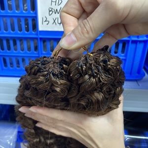 Cheveux humains Remy vietnamiens 100% non traités, prix de gros, pour tressage au crochet, bouclés style <span class=keywords><strong>France</strong></span>, double machine, luxe - Product Image 4